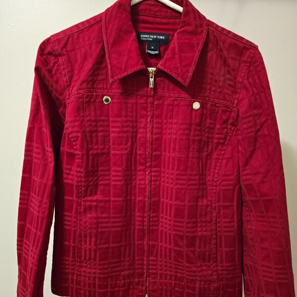 JONES NEW YORK SIGNATURE WOMENS  RED JACKET - Picture 1 of 3